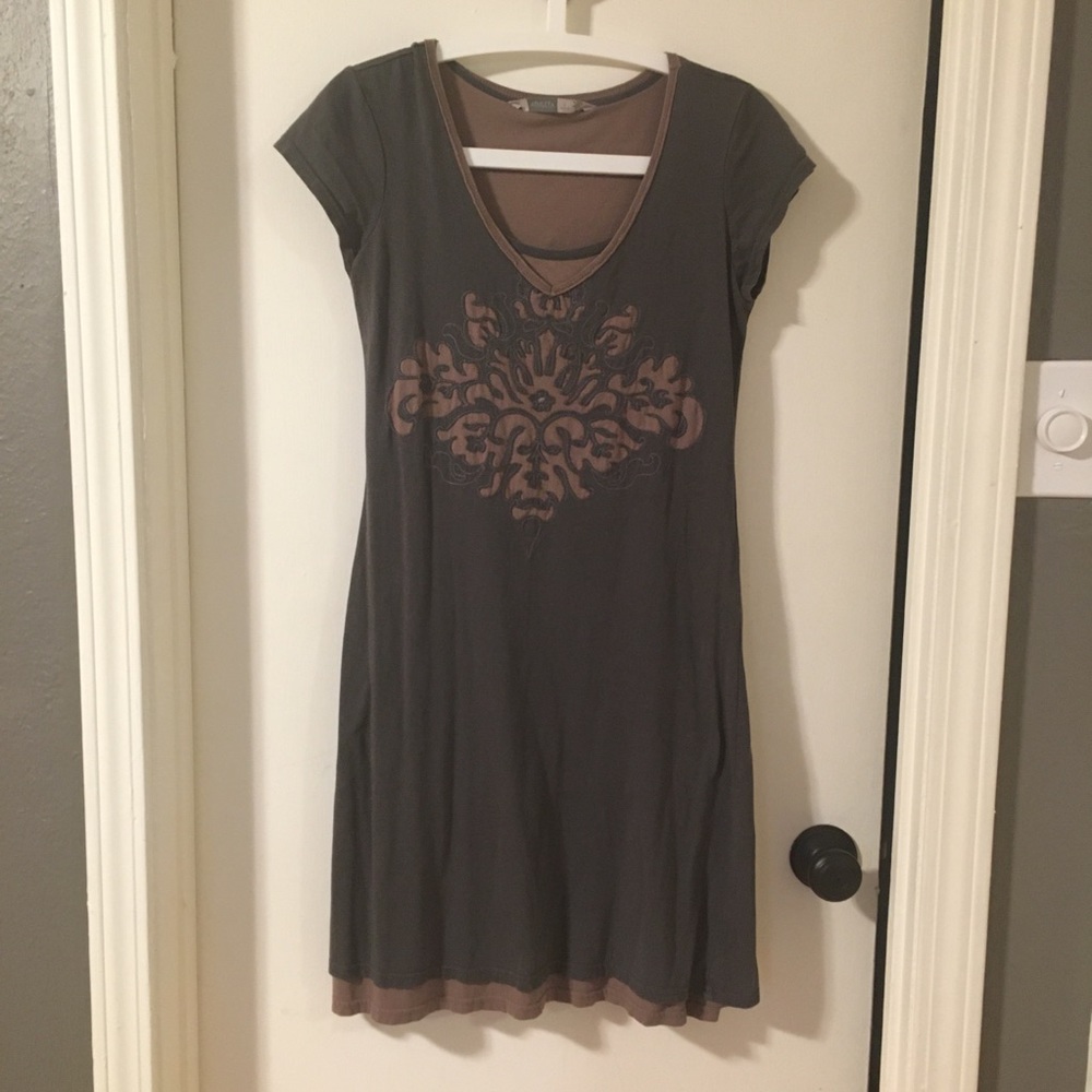 Athleta brown and purple double layer dress